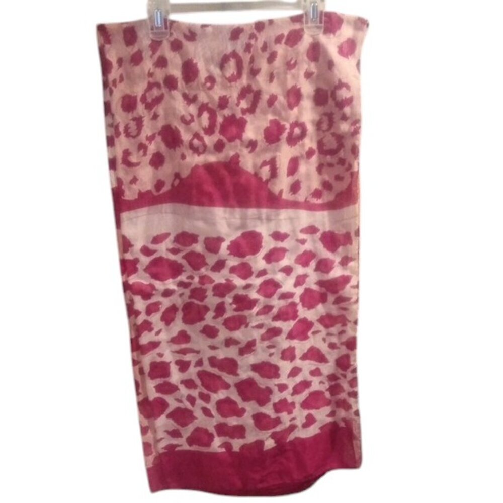 Leopard Print Pink Scarf- EUC